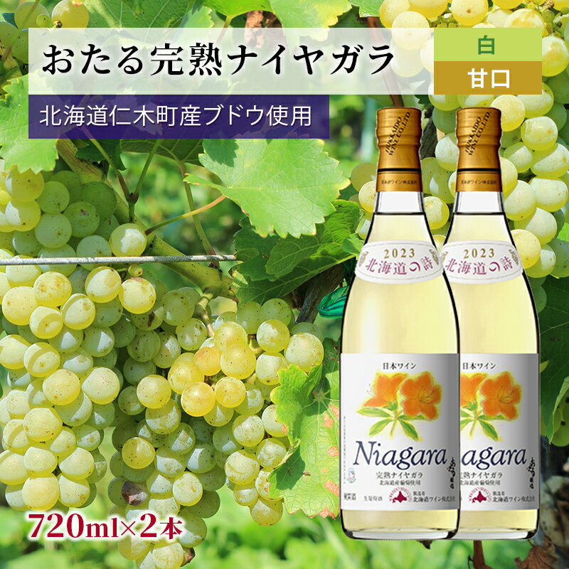 【ふるさと納税】【2本】おたる完熟ナイヤガラ（白／甘口）　【 お酒 アルコール ワイン 甘い 濃密 華やか 香り 魅力的 高品質 】