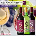 【ふるさと納税】【飲み比べ3本】おたるスタンダード3種セット（赤2・白1）　【 お酒 アルコール 果実酒 フルーティ 華やか 香り 人気 甘口 生ワイン 新酒 上質 】