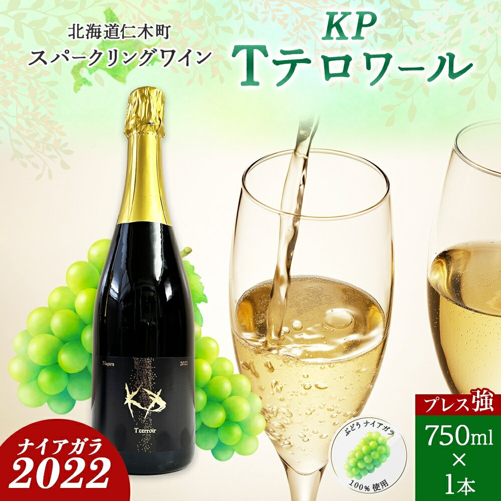 59位! 口コミ数「0件」評価「0」北海道産 スパークリング ワイン 750ml 1本 KPワイン Tテロワール ぶどう ナイアガラ 葡萄 ブドウ 白ワイン 辛口 酒 お酒 贈･･･ 