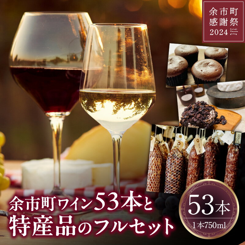 【ふるさと納税】【余市町感謝祭2024】lot01 余市町ワイン53本と特産品のフルセットのサムネイル