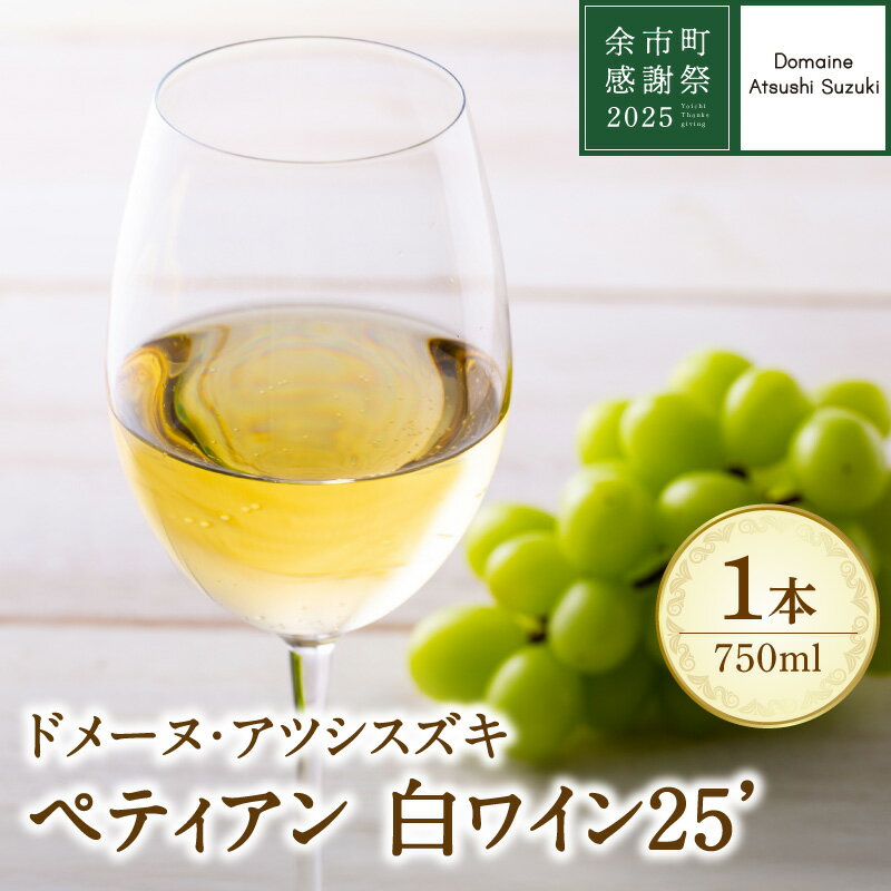 [余市町感謝祭2025]lot2535 ドメーヌ・アツシスズキ醸造 ペティアン 白ワイン1本