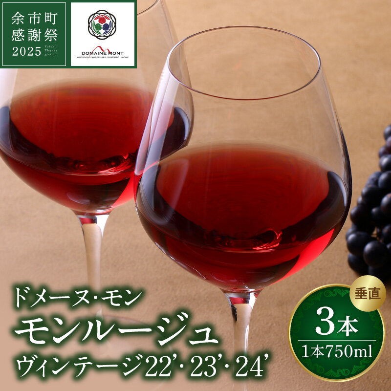 [余市町感謝祭2025]lot2549 ドメーヌ・モン「モンルージュ」赤ワイン垂直3本セット