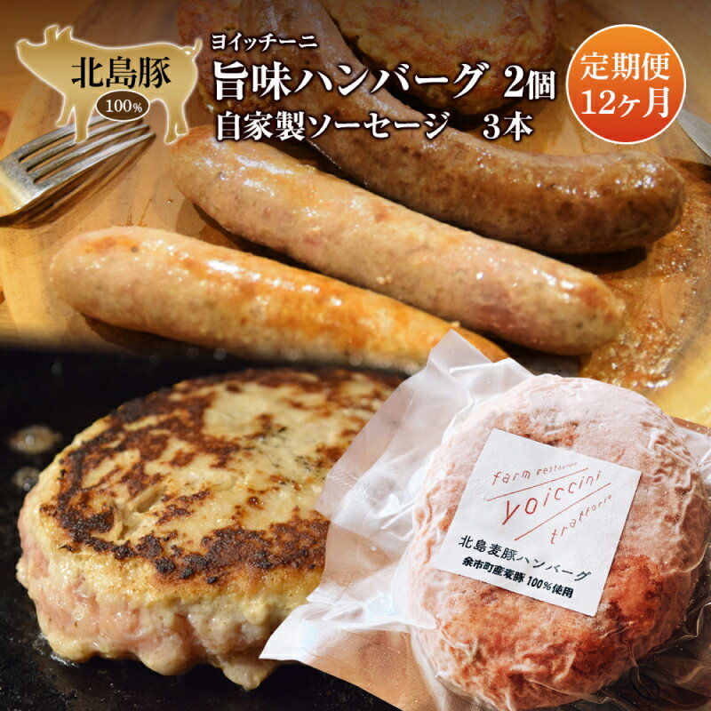 【ふるさと納税】 《 ヨイッチーニ 》 旨味ハンバーグ ・ 自家製ソーセージ 定期便 全12回 ハンバーグ ソーセージ セット 詰め合わせ 豚肉 鹿肉 エゾシカ...