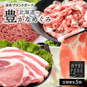 【ふるさと納税】【定期便全5回】【北島麦豚】北海道の豊かなめぐみ定期便 北海道 お肉 肉 豚肉 ぶた ブタ ロース バラ 切り落とし ひき肉 とんかつ サラダ ...