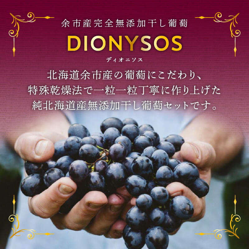【ふるさと納税】余市産 完全 無添加 干し 葡萄 DIONYSOS 3種 セット × 4個