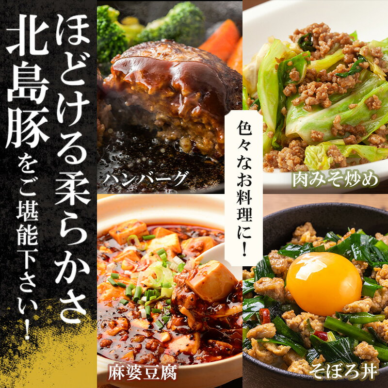 【ふるさと納税】【農場直送】真空パック 北海道産 北島ワインポーク 挽き肉【小分け】【内容量をお選びください】ひき肉 豚肉 肉 お肉 冷凍 直送 小分け パック セット 料理 ハンバーグ そぼろ丼 料理 お取り寄せ 4,000円 4000円 お買い物マラソン 北海道 余市町 送料無料