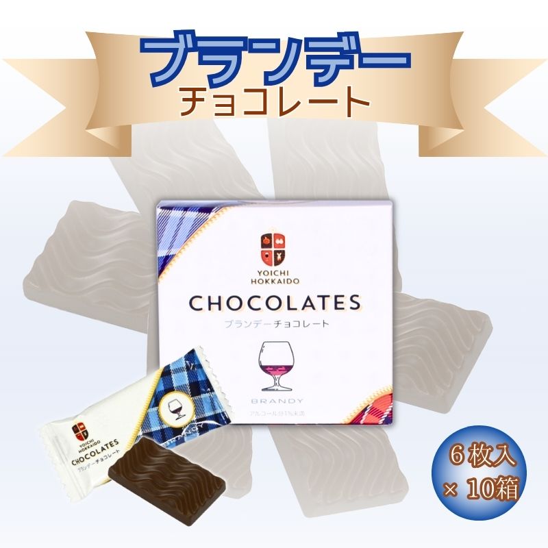 楽天北海道余市町【ふるさと納税】ブランデー チョコレート 6枚入 × 10箱 個包装 セット バレンタイン ホワイトデー スイーツ お菓子 チョコ ちょこ 母の日 父の日 自分へのご褒美 洋菓子 プレゼント ギフト 贈り物 お土産 手土産 お返し お酒 お酒入りチョコ 北海道 余市町 送料無料