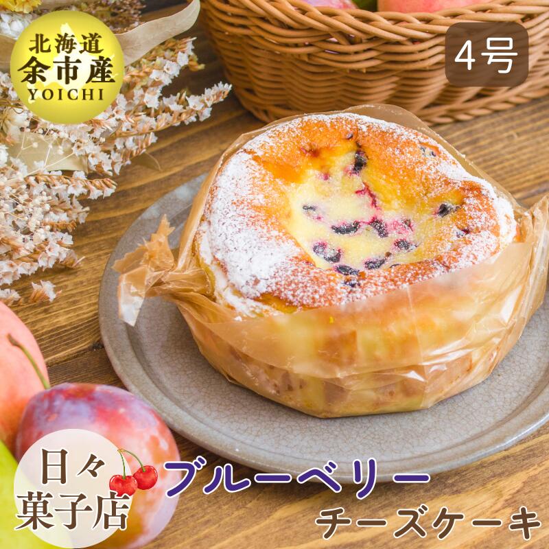 [先行予約・数量限定]日々菓子店 こだわりのチーズケーキ ブルーベリー 余市産の新鮮フルーツ使用 スイーツ お菓子 集まり パーティー 誕生日 北海道産生クリーム ケーキ おやつ 手作り 冷凍 プレゼント 米粉使用 お取り寄せ 北海道 余市町 送料無料