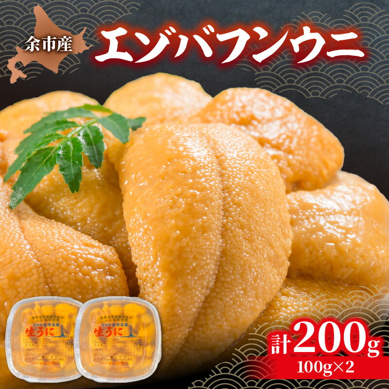 【ふるさと納税】【先行予約:2026年6月以降発送】余市産「塩水うに ( エゾバフンウニ ) 」100g × 2個 余市産 うに 塩水パック 高品質 厳選 海鮮...