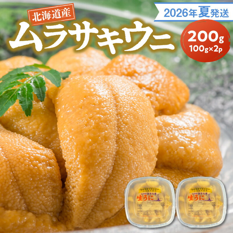 【ふるさと納税】【2026年夏発送】 塩水ウニ 【 ムラサキウニ 】 100g × 2パック 計 200g 北海道余市町産 冷蔵 生うに うに 海産物 魚介類 ...