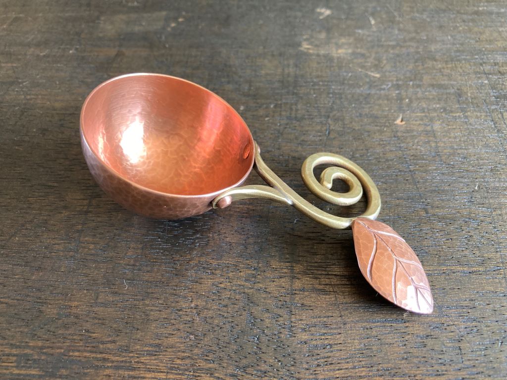 銅製 コーヒーメジャースプーン(丸型・葉)