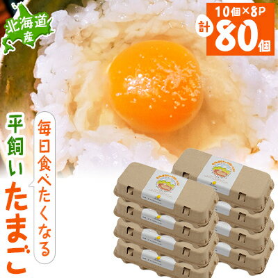 3位! 口コミ数「0件」評価「0」【北海道産】毎日食べたくなる平飼いたまご80個【配送不可地域：離島】【1215861】