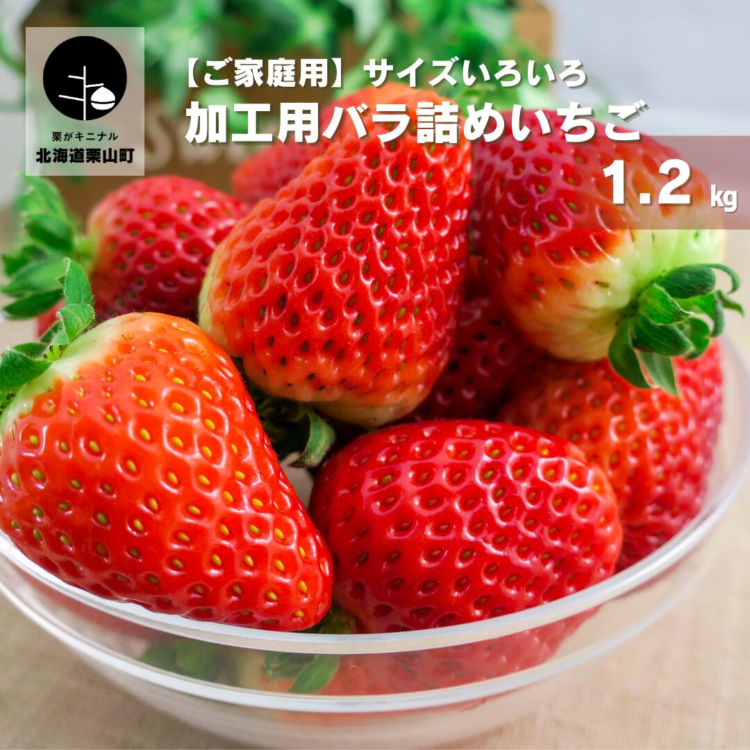 2位! 口コミ数「1件」評価「5」【ご家庭用】サイズいろいろ加工用バラ詰めいちご 1.2kg