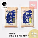 【ふるさと納税】特別栽培「きなうす米」セット(玄米)2kg×2品種