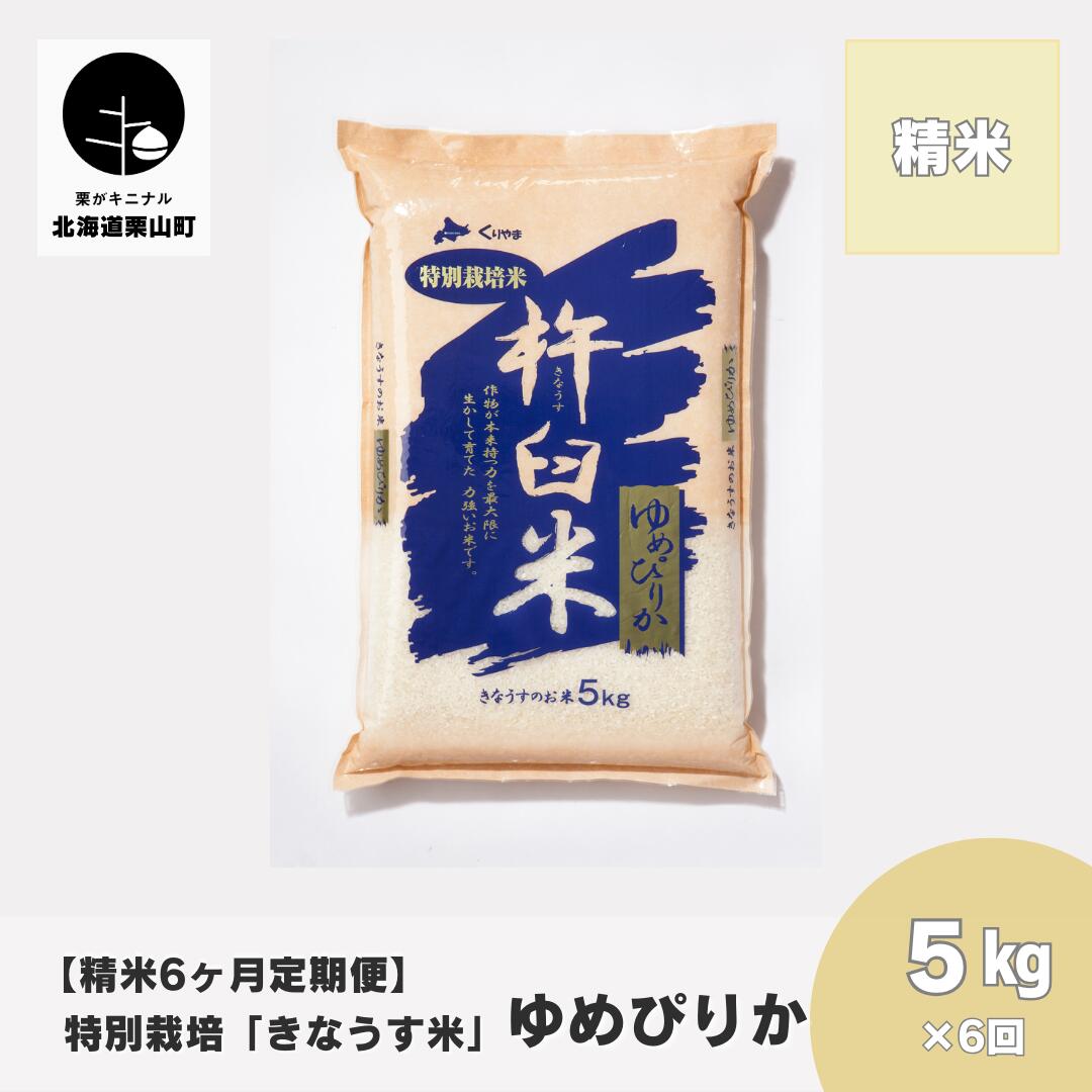 【精米6ヶ月定期便】特別栽培「きなうす米」ゆめぴりか5kg×6回