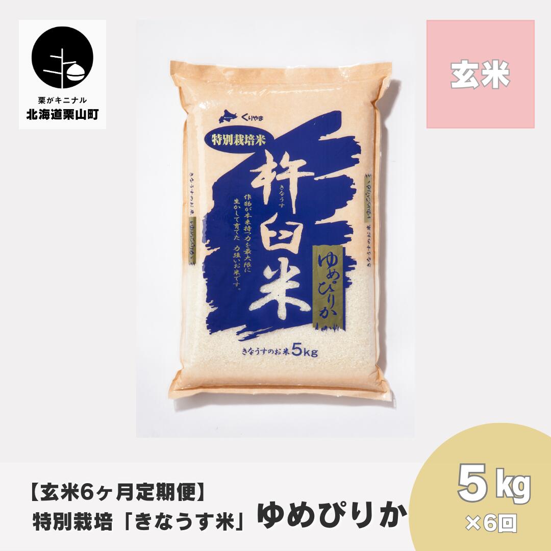 【玄米6ヶ月定期便】特別栽培「きなうす米」ゆめぴりか5kg×6回