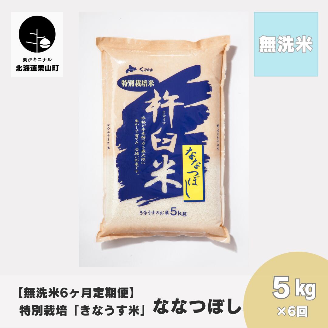 【無洗米6ヶ月定期便】特別栽培「きなうす米」ななつぼし5kg×6回