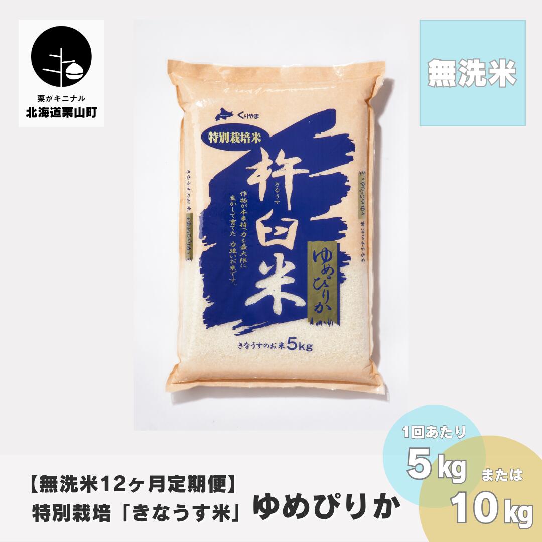 53位! 口コミ数「0件」評価「0」【無洗米12ヶ月定期便】特別栽培「きなうす米」ゆめぴりか《5kg×12回・10kg×12回》