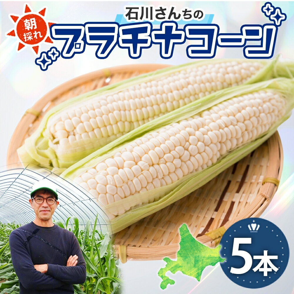 12位! 口コミ数「0件」評価「0」北海道月形町産　石川さんちのプラチナコーン5本　【野菜・とうもろこし】　お届け：2024年7月中旬～8月中旬まで