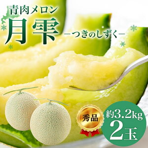 【ふるさと納税】【2026年夏発送】北海道 青肉メロン 月雫 秀品 2玉 約1.6kg 計約3.2kg以上 令和8年 メロン 果物 フルーツ 旬 季節 希少 甘い 豊潤 国産 北海道産 デザート ご褒美 産地直送 ギフト お祝い 贈答品 贈り物 お取寄 送料無料 お届け:7月初旬~7月下旬