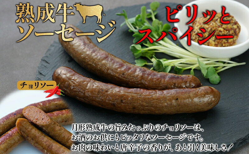 【ふるさと納税】月形熟成牛 ソーセージ 120g 4パック セット 計480g 北海道フード株式会社 添加物不使用 熟成肉 詰め合わせ 牛肉 おつまみ お弁当 ランチ 和牛 赤身 夕食 おかず 惣菜 バーベキュー 焼肉 キャンプ　お届け：2025年12月上旬より順次出荷 f014303-tsukigata-10000525 北海道月形町 サンプル画像3