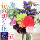 【ふるさと納税】<選べる配送月> 北海道 花 詰め合わせ 4品種 12本以上 切り花 切花 花束 ブーケ 季節 旬 生花 フラワー アレンジメント 記念日 産地...