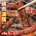 【ふるさと納税】大畠精肉店の焼肉満腹セット(計6種3kg) オンライン 申請 ふるさと納税 北海道 新十津川 焼肉セット 焼き肉セット カルビ サガリ ホルモン...