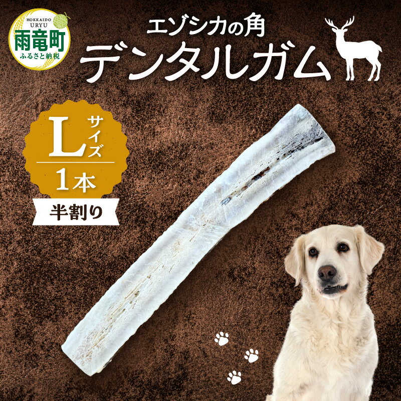 [数量限定]エゾシカの角 デンタルガム Lサイズ 半割1本(大型犬向け)