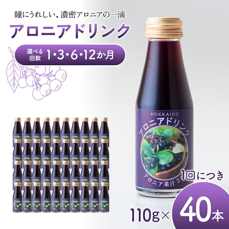＼選べる回数/ アロニアドリンク 果汁30% 110g×40本 1回 定期便 3か月 6か月 12か月 アロニア ジュース 北海道産 ポリフェノール アントシアニン 目の健康 スーパーフルーツ 健康 健康飲料 果汁飲料 ヨーグルトソース 美容 健康 沼田町 n-0216var