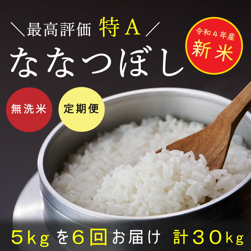 【ふるさと納税】無洗米ななつぼし新米定期便5kg6回特A北海道米北海道当麻町お米お取り寄せグルメ送料無料定期便ななつぼし特A米こめコメ