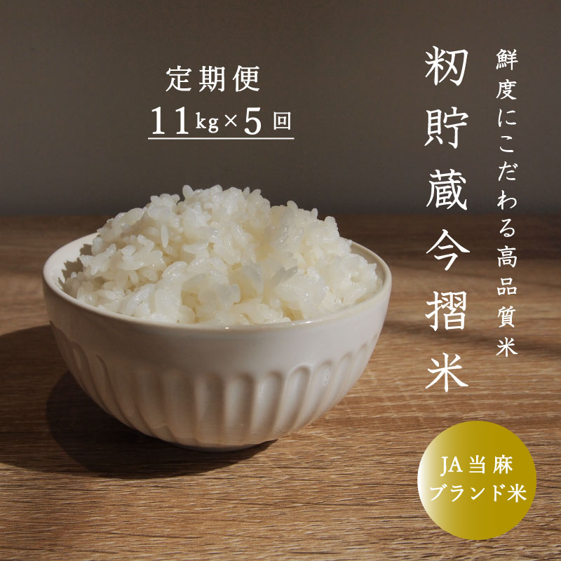 ※令和6年産先行予約※≪定期便5ヶ月≫ 米 11kg×5回 計 55kg ブランド米 籾貯蔵今摺米 きたくりん 10kg 以上 50kg 以上 定期便 定期 北海道米 北海道 当麻町 送料無料