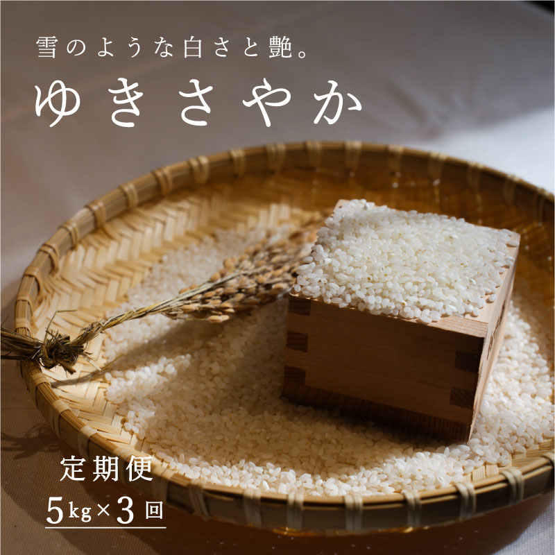 ≪定期便3ヶ月≫ ゆきさやか 5kg×3回 15kg 以上 北海道米 米 精米 北海道産 当麻町 長谷川農園 北海道 定期便 定期 送料無料 お取り寄せ