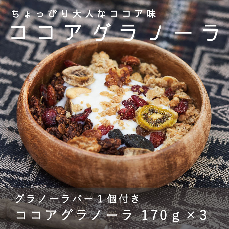 グラノーラ 手作り 自家製 KOO'S GARDEN ココアグラノーラ ココア ココア味 焼き菓子 保存料不使用 着色料不使用 無添加 北海道 当麻町 朝食 お菓子 お取り寄せ 登山 アウトドア ガイド スポーツ キャンプ グルメ 送料無料 クーズガーデン