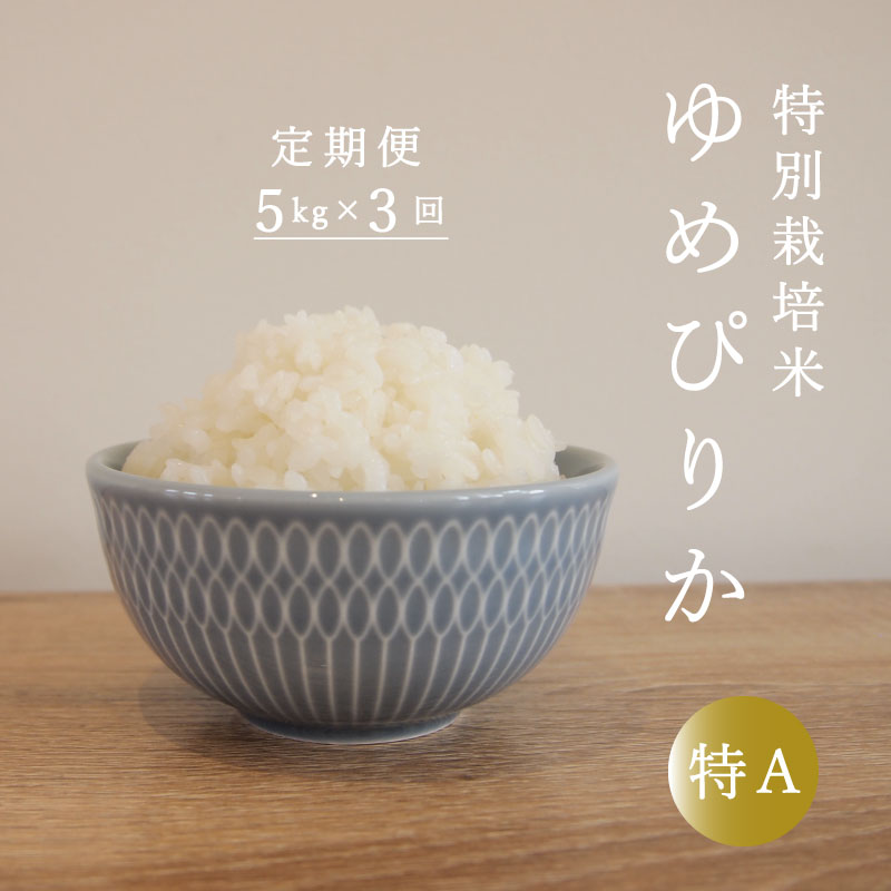 【ふるさと納税】≪定期便3ヶ月≫ ゆめぴりか 特別栽培米 5kg×3回 減農薬 低農薬 特A米 特A こめ 米 精米 当麻町 舟山農産 北海道産 北海道米 送料無料 お取り寄せ