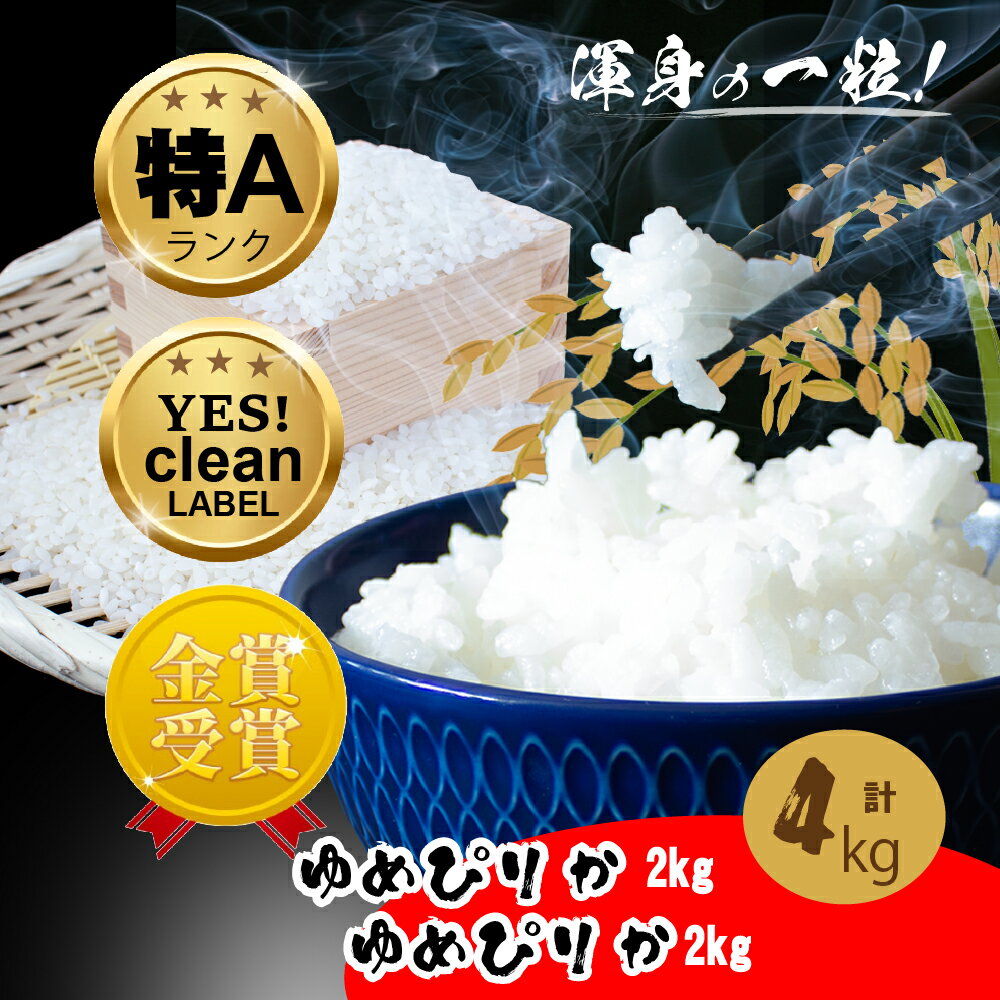 愛別町産米 (ゆめぴりか2kg×2袋) 米 ゆめぴりか 北海道産 白米 精米 送料無料 おこめ こめ 愛別米 [A43209]