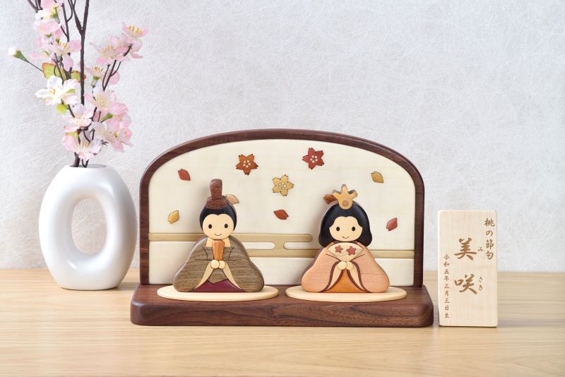【ふるさと納税】木製寄木ひな人形　Bタイプ