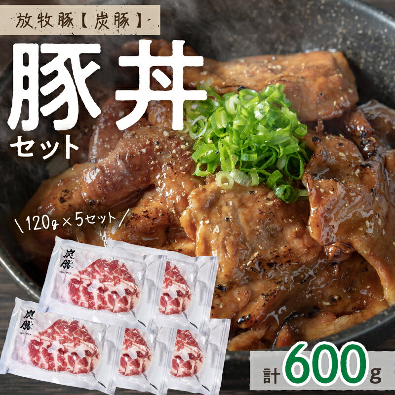 放牧豚"炭豚"の豚丼セット(120g×5)