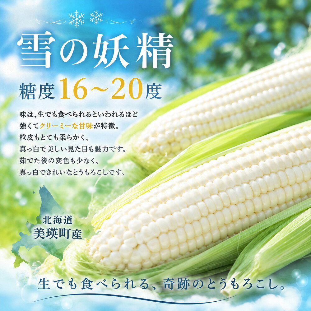 【ふるさと納税】【令和8年産予約受付】とうもろこし（ほしつぶコーン＆雪の妖精）各6本 計12本 各10本 計20本 5kg以上 詰め合せ 食べ比べ 野菜 送料無料 北海道 スイートコーン とうきび 北海道美瑛 北海道美瑛町 美瑛町 美瑛 北海道産 美瑛産 黒木農場 [014-78]