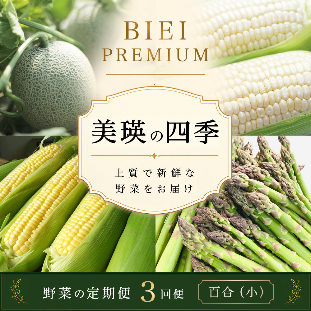 【先行予約】令和9年産【ふるさと納税】野菜 定期便 3回便 美瑛の四季～百合～ アスパラ メロン とうもろこし | 野菜 果物 グリーンアスパラ ラスノーブル アスパラガス コーン とうきび 送料無料 セット 人気 おすすめ 3回 3ヶ月 3ヵ月 北海道 美瑛町
