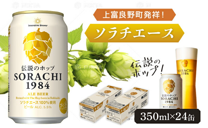 【ふるさと納税】上富良野町発祥！伝説のホップ「ソラチエース」使用【SORACHI 1984】350ml×24缶 (有)リカーショップかまだ 北海道 上富良野町 ソラチ1984 お酒 酒 飲み物 ビール 地ビール　【0】