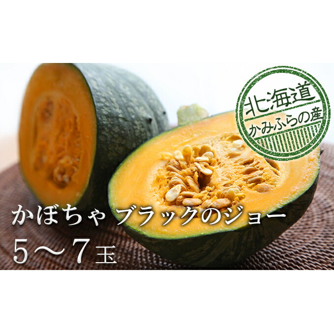 【ふるさと納税】採れたて完熟栗かぼちゃ【ブラックのジョー】5〜7玉≪北海道上富良野町産≫　【野菜・根菜】　お届け：2023年9月中旬〜10月中旬のサムネイル