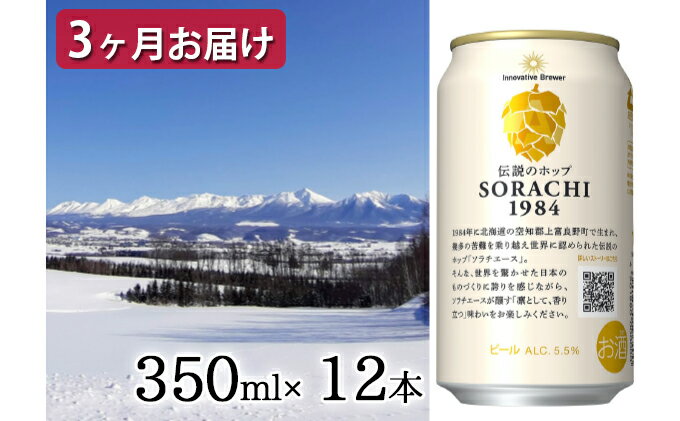 【ふるさと納税】◆定期便(全3回)◆SORACHI 1984≪ソラチ1984≫1箱（350ml×12缶） 吉澤商店 北海道 上富良野町 ソラチ1984 お酒 酒 飲み物 ビール 地ビール　【定期便・0】