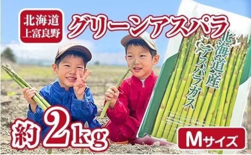 【ふるさと納税】【2024年分先行予約】アスパラ専門農家の特選グリーンアスパラ2kg（M）アスパラガス 原農園 あすぱら 野菜 北海道 上富良野町 令和6年発送　【アスパラガス・野菜・グリーンアスパラ・アスパラ・2kg】　お届け：2024年5月中旬～6月中旬まで