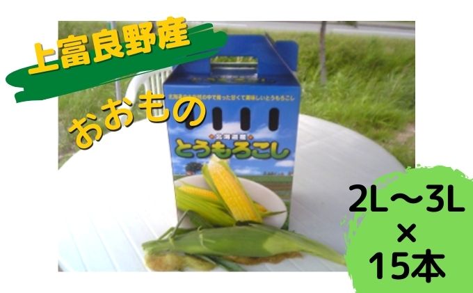 【ふるさと納税】地元上富良野産 とうもろこし おおもの 15本セット　【野菜・とうもろこし・おおもの・トウモロコシ・コーン】　お届け：2024年7月25日～8月20日