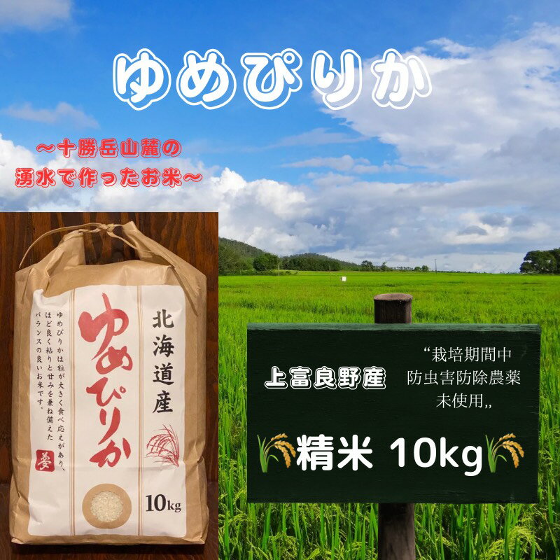 【ふるさと納税】北海道 上富良野産「 新米 ゆめぴりか 」特別栽培 白米 10kg（令和5年産）　【 お米 日用品 ライス 食べ物 ストック 常備品 北海道産 おにぎり お弁当 】　お届け：2023年10月下旬?2024年9月下旬