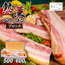 【ふるさと納税】きゃらうぇい 熱薫 ベーコン ブロック 約500g~600g 1本 きゃらうぇいふらの 北海道 上富良野