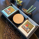 【ふるさと納税】本革製コースター&自家焙煎コーヒー豆セット(4)