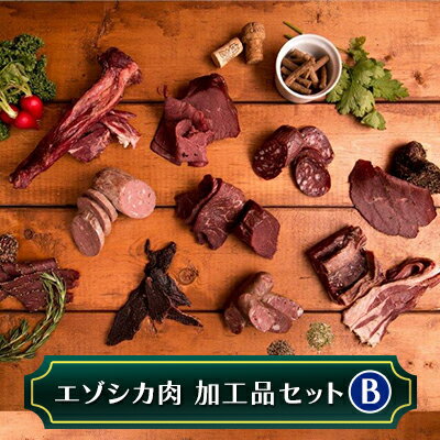 エゾシカ肉加工品セットB 北海道 南富良野町 エゾシカ 鹿肉 鹿 ソーセージ サラミ ハム ベーコン セット 詰合せ 贈り物 ギフト　【鹿肉 ジビエ ソーセージ ベーコン サラミ 鹿 肉 セット】