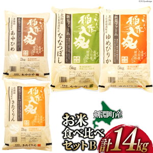 【ふるさと納税】お米食べくらべセットB 4種 計14kg [道の駅絵本の里けんぶち 北海道 剣淵町 ...