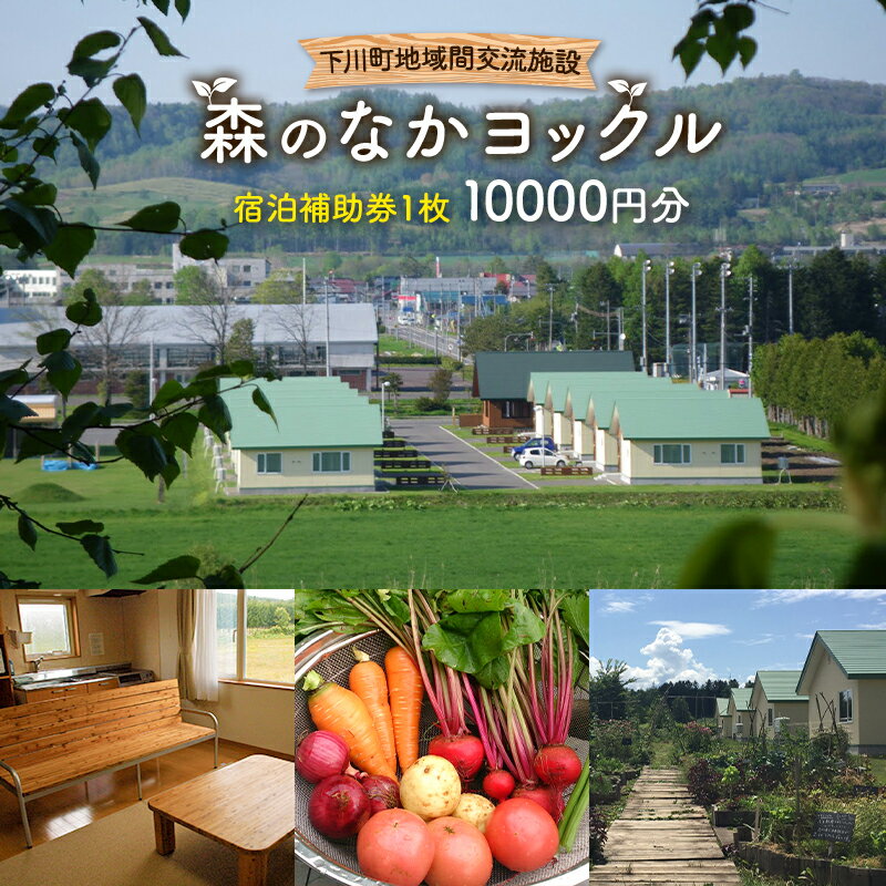 【ふるさと納税】 下川町 地域間交流施設 森のなかヨックル 宿泊補助券 10000円 北海道 コテージ F4G-0118